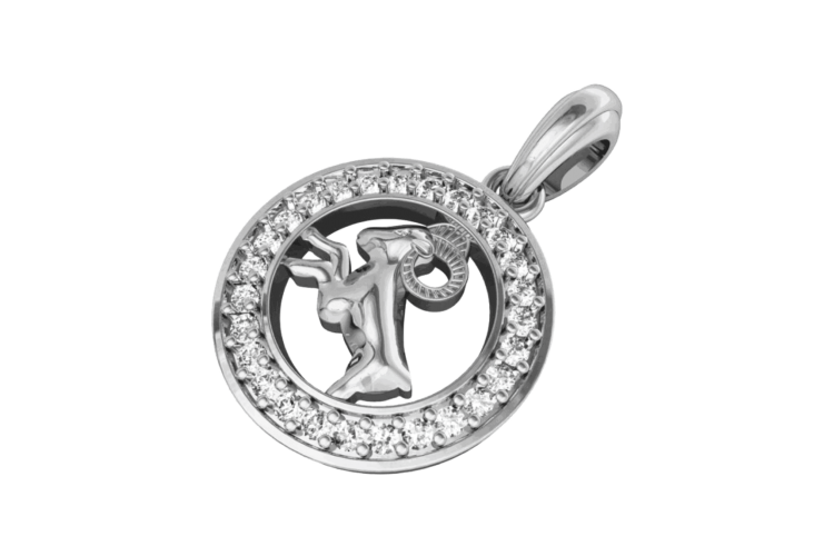 Aries Charm in silver
